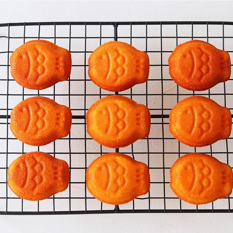 9-Cavity Mini Fish Baking Pan Madeline Cake Baking Mold Financier Cake Muffin Cake Dessert Pastry DIY Kitchen Accessories