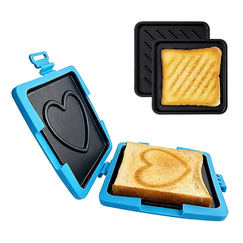 Portable Quick Heating Microwave Oven Toaster Removable Non-Stick Plates Silicone Microwavable Cookware Panini Press