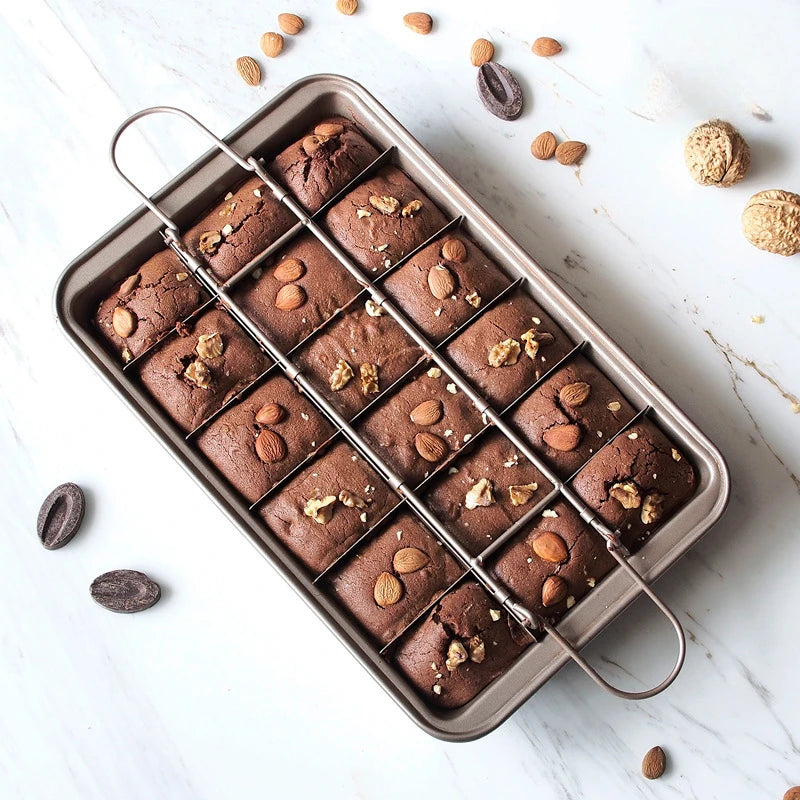 Brownie non-stick cake plate mold square baking tray bread baking tool thickened solid bottom Brownie Pan