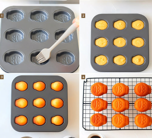 9-Cavity Mini Fish Baking Pan Madeline Cake Baking Mold Financier Cake Muffin Cake Dessert Pastry DIY Kitchen Accessories